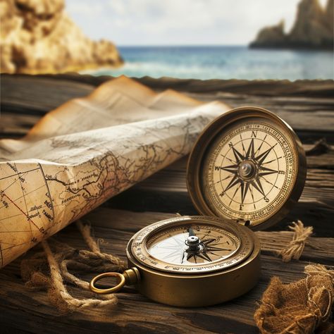 Navigational Coastal Vista: A vintage compass lies beside an old map on a rustic wooden table, overlooking the sea. #exploration #adventure #compass #map #sea #aiart #aiphoto #stockcake ⬇️ Download and 📝 Prompt 👉 https://stockcake.com/i/navigational-coastal-vista_243661_47035 Compass Aesthetic, Music Bird, Flyer Background, Modern Bikinis, Vintage Compass, Rustic Wooden Table, Colorful Mountains, Nautical Map, Time Traveler