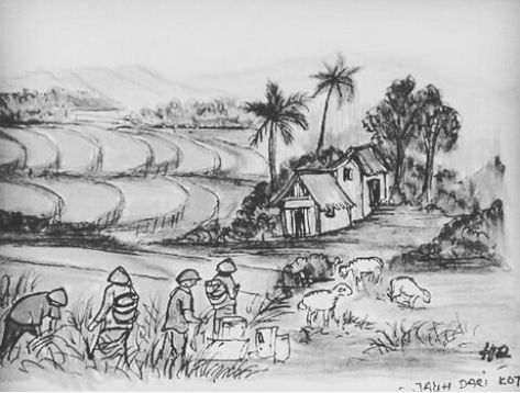 farmers  ..  by Art HR Agriculture Drawing Easy, Farmer Drawing Sketch, Agriculture Pictures, Sketch Landscape, Composition Drawing, Shading Drawing, Philippine Art, Sky Art Painting, Pencil Shading