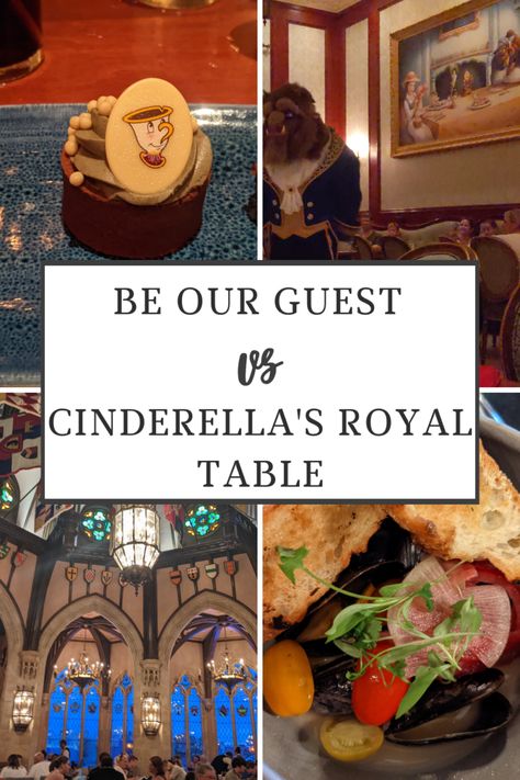 Disney World Be Our Guest Cinderellas Royal Table Comparison Disney Be Our Guest Restaurant, Cinderella's Castle Disney World, Cinderella’s Royal Table, Be Our Guest Disney, Cinderella Royal Table, Be Our Guest Restaurant, Disney World Hacks, Disney World On A Budget, Disney World With Toddlers