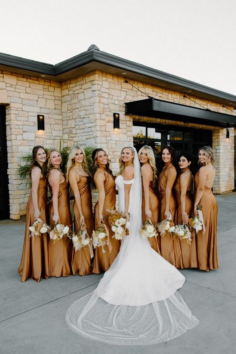 Wedding Colors For Bridesmaids, Copper Wedding Colors, Copper Bridesmaid Dresses, Tan Suits, Fall Wedding Trends, Boho Wedding Colors, California Hills, Pastel Bridesmaid Dresses, Fall Bridesmaids