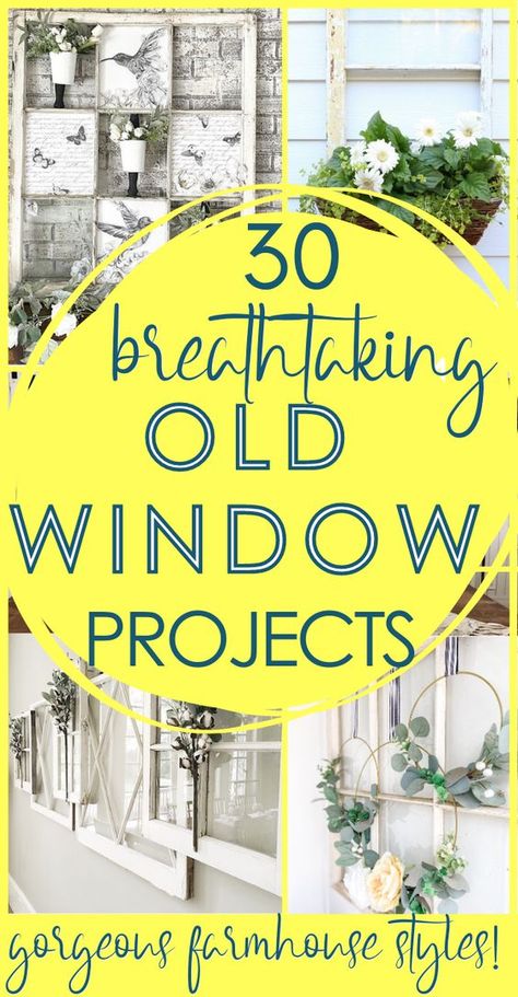 Old Window Crafts, Old Window Decor, Window Frame Decor, Old Window Projects, Old Window Frames, Repurposed Windows, Old Window Frame, Window Crafts, Window Projects