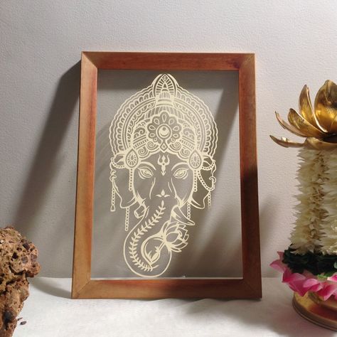 Painted Mirror Art, Lobby Furniture, Paper Cutout Art, Glass Painting Designs, Glass Paintings, Mandala Art Therapy, Pichwai Paintings, Ganesha Painting, Decoupage Art