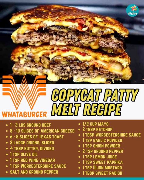 Whataburger Recipe Copycat, How To Make A Patty Melt Burger, Copycat Whataburger, Copycat Whataburger Patty Melt, Classic Patty Melt, Whataburger Patty Melt, Patty Melt Recipe, Clean Dinners, Patty Melt