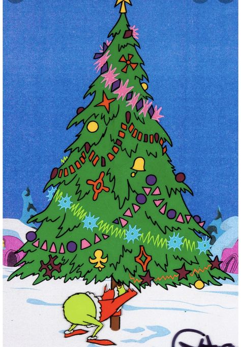 Whoville Christmas Tree Drawing, Whoville Village, Whoville Christmas Tree, Whoville Christmas Decorations, Big Christmas Tree, Christmas Tree Drawing, Whoville Christmas, Xmas Card, Grinch Stole Christmas