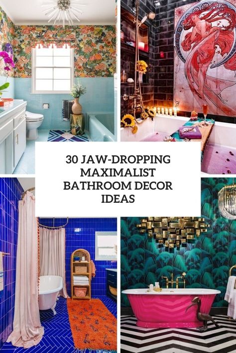 Maximalist Half Bathroom Decor, Unique Bathroom Theme Ideas, Maximalist Decor Rental, Eclectic Bathroom Small Vintage, Maximalist Tiny Bathroom, Maximalist Guest Bathroom, Maximalist Renter Friendly, Funky Guest Bathroom Ideas, Colorful Maximalist Decor Bathroom