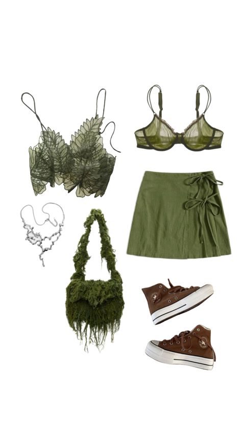 fairy pixie fashion inspo and idea for a walking green moss grass themed colored set Pixie Fashion, Moss Fairy, Moss Grass, Fairy Outfit, Color Set, Fashion Inspo, Walking, Green, Color