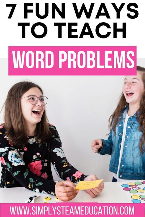 Teaching word problems is an important part of math instruction but it can be a tricky concept for students. Here are seven fun activities you can use in your classroom to teach word problems! Teaching Word Problems, Math Tools, Steam Education, Math Problem Solving, Solving Word Problems, Math Manipulatives, Math Instruction, Teacher Created Resources, Math Words