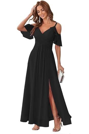 Amazon.com: Boho Wedding Dresses For Women 2024 - 4 Stars & Up / A-line / Solid / 9-10 / M /...: Clothing, Shoes & Jewelry Gown For Beach Party, V Neck Off Shoulder Dress, Anniversary Dresses For Women, Black And Red Dress Formal, Dress For Dinner Night, Wedding Reception Dress For Guest, Cold Shoulder Gown, Drawing Anatomy, Dj Night