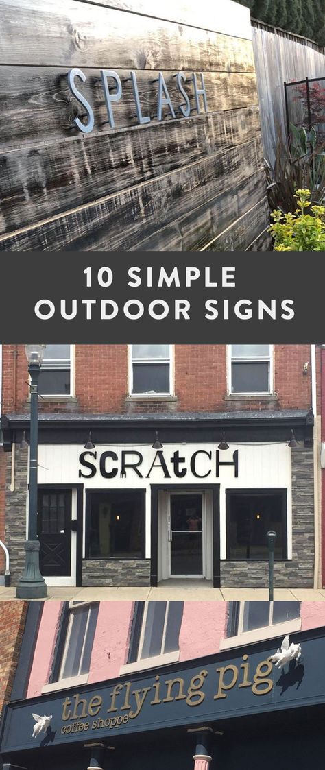 Metal Business Signs Outdoor, Outdoor Sign Ideas For Business, How To Make An Outdoor Business Sign, Outdoor Business Signs Ideas, Outdoor Store Sign, Signs For Business Outdoor, Diy Store Signage, Salon Outdoor Signs, Business Signs Outdoor Signage Diy