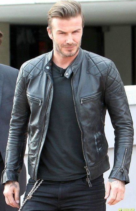 MENS David Beckham BLACK REAL LEATHER JACKET VINTAGE SLIM FIT GENUINE LEATHER (XL) Jaket Motor, Jeans Outfit Men, Black Jeans Outfit, Mens Fashion Edgy, Black Jackets, Distressed Jacket, Mens Fashion Rugged, Leather Jacket Style, Lambskin Leather Jacket