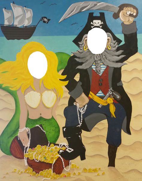 Carnival Cutouts, Pirate Photo Booth, Mermaid And Pirate, Halloween Cutouts, Mermaid Pirate, Diy Photo Booth Backdrop, Pirate Face, Pirate Photo, Pirate Activities