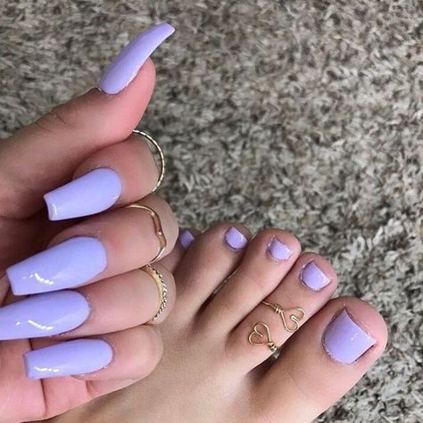 Princess pooh✨ Nails And Toes, Shapes Matching, Mom Makeup, Purple Toes, French Pedicure, Unghie Nail Art, Purple Acrylic Nails, Plain Nails, Purple Acrylic