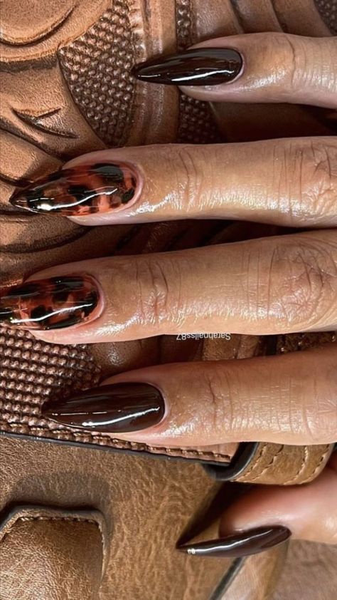 Red Nails Leopard Print, Burgundy Cheetah Nails, Nail Leopard Design, Red And Leopard Print Nails, Nail Inspo Almond Short, Fall Nail Inspo Almond, Red Leopard Nails, Nail Inspo Almond, Leopard Nail Designs