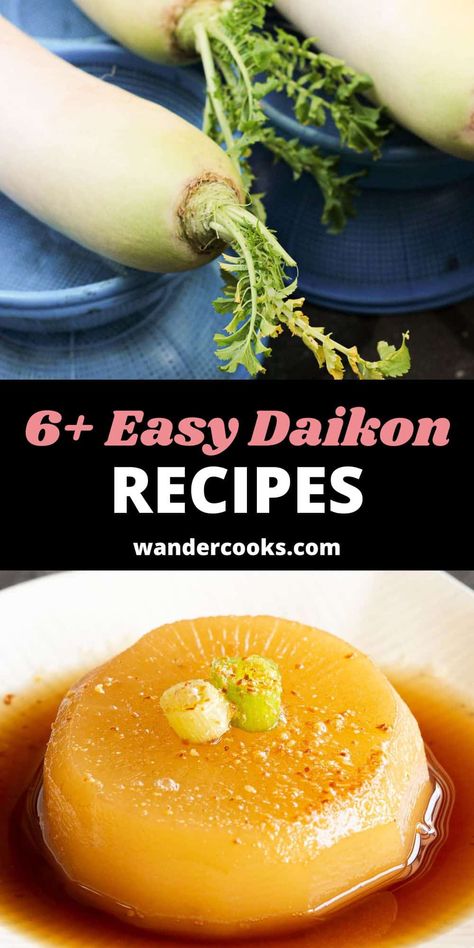 Daikon is such a versatile veggie you can use in salads, soups, or even eat raw! Get the most out of your fresh Japanese radish with these deliciously easy daikon recipes anyone can make at home. Dicon Radish Recipes, Japanese Radish Recipes, Tsukemono Recipe, Daikon Radish Recipes, Daikon Recipes, Daikon Recipe, Yummy Vegetables, Hot Pot Recipe, Beef And Potato Stew