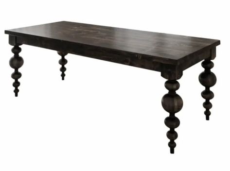 DIY Modern Turned Leg Dining Table - Renee Renovates Turned Leg Dining Table, Turned Leg Table, Turned Table Legs, Traditional Dining Tables, James Martin Vanity, Hardwood Table, Traditional Dining, Turned Leg, Farmhouse Dining Table