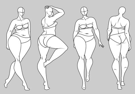 Plus Size Croquis, Fashion Illustration Template, Croquis Fashion, Fashion Figure Templates, Fashion Illustration Poses, Body Template, Fashion Figure, Fashion Figure Drawing, Fashion Design Template