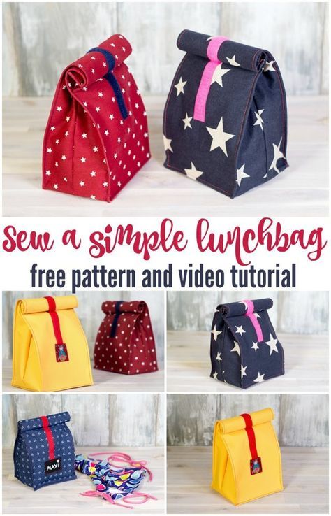 Two different sizes, great for the kids and the hubby! Kids love their Marvel ones I sewed for them. Simple Lunch, Fiber Crafts, Modern Bag, Sew Ins, Beginner Sewing, Costura Diy, Beginner Sewing Projects Easy, Sew Easy, Leftover Fabric