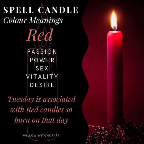 Red Candle Magic, Candle Color Meanings Magic, Candle Magic Colors, Incense Magic, Colour Meanings, Candle Coloring, Candle Magik, Candles Magic, Candle Magick Spells