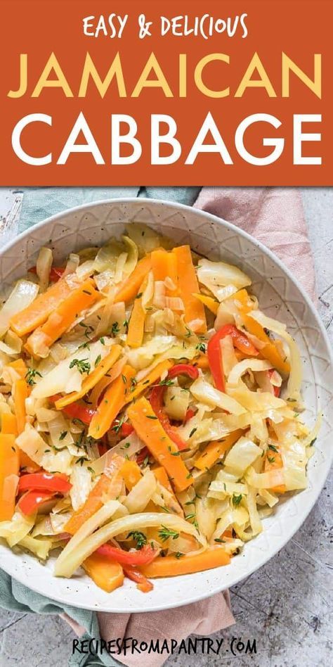 Jamaican Cabbage Recipe, Jamaican Steamed Cabbage Recipe, Jamaican Cabbage, Gluten Free Side Dish, Gluten Free Side, Jamaica Food, Steamed Cabbage, Jamaican Cuisine, Jamaican Dishes