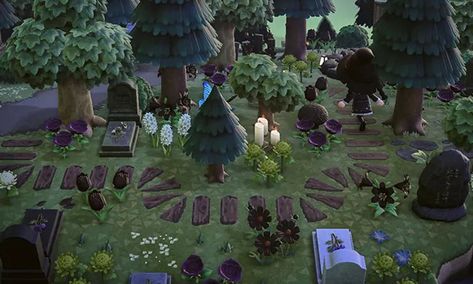 Acnh Goth Island Ideas, Acnh Swampcore, Acnh Swamp, Forest Graveyard, Acnh Witchcore, Acnh Halloween Island Ideas, Acnh Themes, Acnh Spooky, Spooky Island