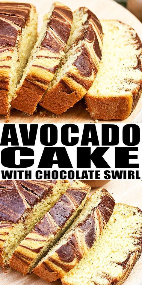 Avocado Cake Recipe, Avocado Puree, Chocolate Swirls, Avocado Cake, Avocado Dessert, Chocolate Swirl, Favorite Dessert Recipes, Stuffed Avocado Healthy, Best Cake Recipes