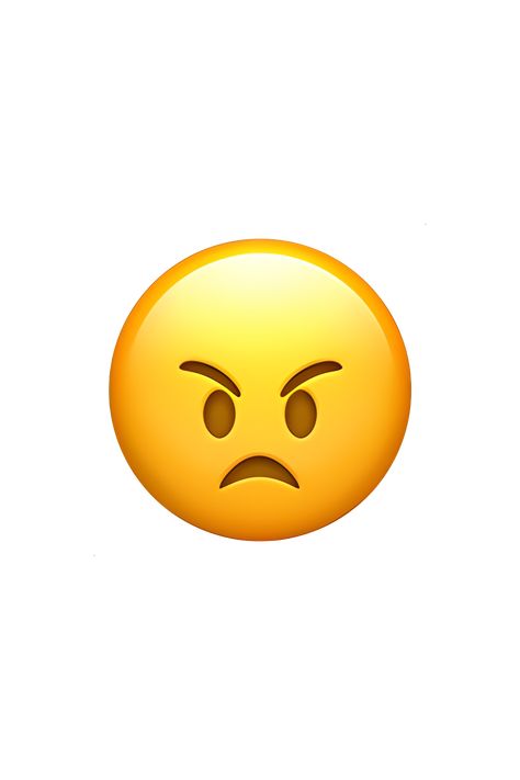 The 😠 Angry Face emoji depicts a yellow face with furrowed eyebrows, a frowning mouth, and eyes that are closed tightly or staring straight ahead with a piercing gaze. The face appears to be red or flushed, indicating intense anger or frustration. The overall expression is one of annoyance, irritation, or rage. Mad Emoji Face, Anger Emoji, Angry Emoji Face, Furrowed Eyebrows, Emoji Angry, Pouting Face, Emoji Ip, Free Facebook Cover Photos, Ios Emojis