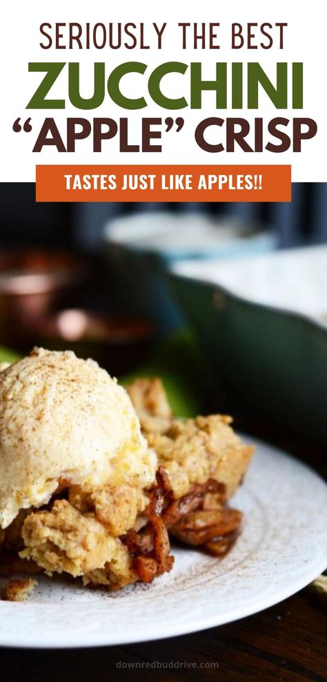 Zucchini Crisp | Mock Apple Crisp Zucchini Pie Filling, Healthy Zucchini Recipes Desserts, Avery Cooks Recipes, Mock Zucchini Apple Pie, Mock Pineapple Zucchini, Mock Apple Pie Filling With Zucchini, Zucchini Recipes Healthy Clean Eating, Mock Apple Pie, Mock Zucchini Apple Crisp