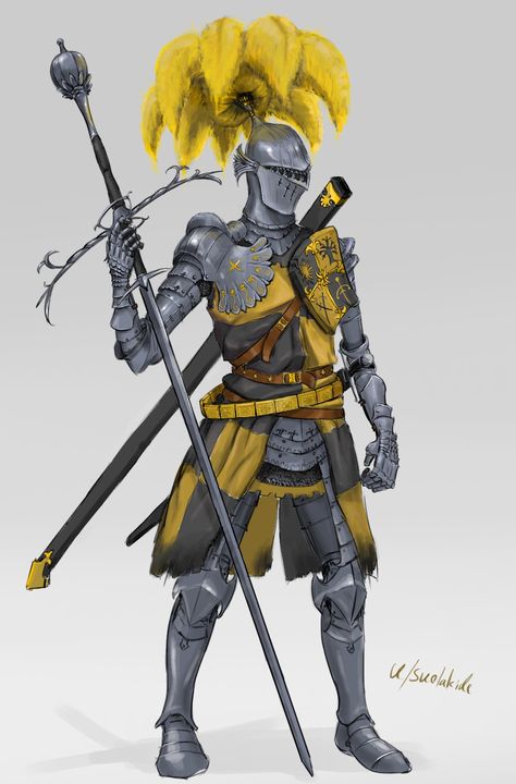 Medieval German Knight, Giant Knight, Yellow Knight, Spanish Knight, Fantasy Knight, Armor Drawing, Medieval Knights, Historical Armor, Characters Inspiration Drawing