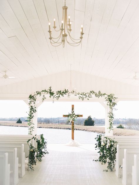 Godly Wedding, Arch With Greenery, Blush Spring Wedding, Christ Centered Wedding, Wedding Alters, Dream Wedding Decorations, White Petals, Dream Wedding Venues, Spring Wedding Inspiration