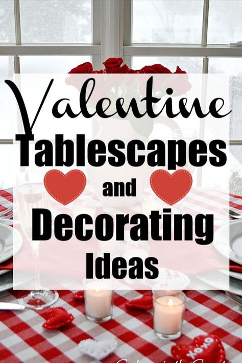 Celebrate Valentine's Day at home this year with these festive tablescape ideas! Ideas for a romantic table for two with a red and white checked tablecloth to a more casual farmhouse style Valentine's Day tablescape in the kitchen. Besides the Valentine's Day table settings, you'll find Valentine shopping ideas, Valentine crafts, Valentine centerpiece ideas, Valentine's Day door decor and Valentine ornaments. Head over to the blog for all the Valentine decorating ideas! #valentinesday Valentines Banquet Table Decorations, Valentine’s Day Banquet, Diy Valentines Table Decor, Simple Valentine Centerpieces, Italian Valentines Day, Table Decor For Valentines Day, Valentine's Table Decor, Table Decorations For Valentines Day, Simple Valentine Table Centerpieces