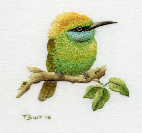 Trish Burr Trish Burr, Needle Painting, Bird Quilt, Embroidered Bird, Pola Sulam, Bird Embroidery, Suits Design, Paper Embroidery, Brazilian Embroidery