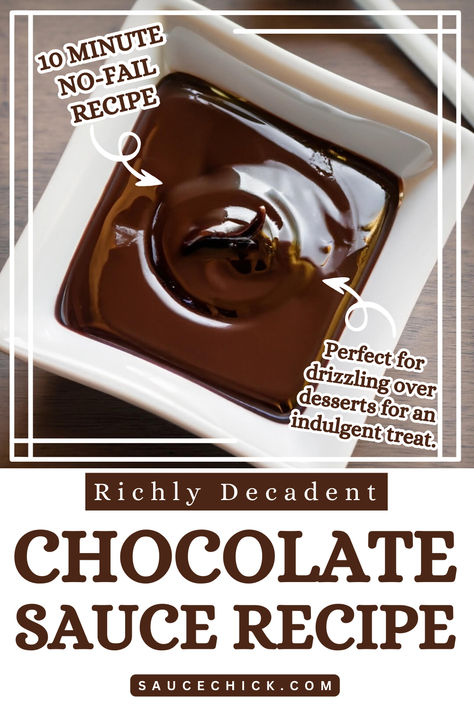 CHOCOLATE SAUCE RECIPE Easy Chocolate Sauce For Ice Cream, Chocolate Sauce For Cake, Chocolate Sauce For Ice Cream, Easy Chocolate Sauce, Chocolate Sauce Recipe, Homemade Chocolate Sauce, Chocolate Sauce Recipes, Chocolate Fudge Sauce, Sweet Sauces