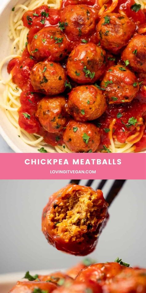 Chickpeas Dinner Recipe, Chickpea Vegan Recipe, Chickpea Balls Vegan, Vegan Chickpeas Recipe, Chickpea Meatballs Vegan, Vegan Recipes With Chickpeas, Easy Vegan Chickpea Recipes, Vegetarian Recipes Chickpeas, Vegetarian Recipes With Chickpeas