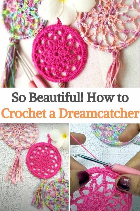 Crochet Pattern Aesthetic, Dream Catcher Step By Step, Crochet Dreamcatcher Pattern Free, Crochet Dreamcatcher Pattern, Crochet Dream Catcher, Crochet Thread Projects, Crochet Thread Patterns, Macrame Designs, Pattern Aesthetic