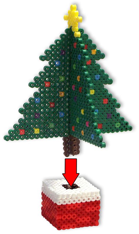 3D Christmas Trees - Perler.com Hama Beads Christmas, Christmas Perler Beads, Melty Bead Patterns, 3d Christmas Tree, 3d Perler Bead, Fusion Beads, Hama Beads Design, 8bit Art, Perler Bead Templates