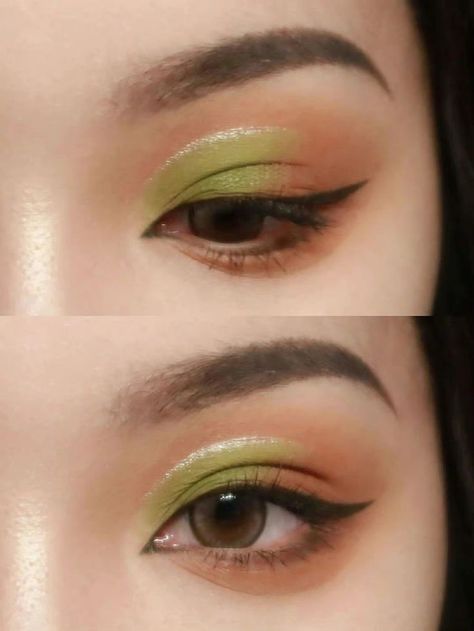 Aesthetic Eye, Eye Makeup Palette, Graphic Makeup, Eye Looks, Ethereal Makeup, Green Makeup, Unique Makeup, Edgy Makeup, Pastel Palette