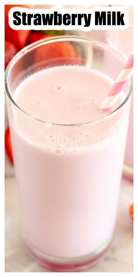 Breakfast Drink Recipes, Strawberry Milk Recipe, Homemade Strawberry Milk, Breakfast Drinks, Strawberry Things, Fresh Strawberry Recipes, Dessert Pie Recipes, Blackberry Recipes, Strawberry Shortcake Party