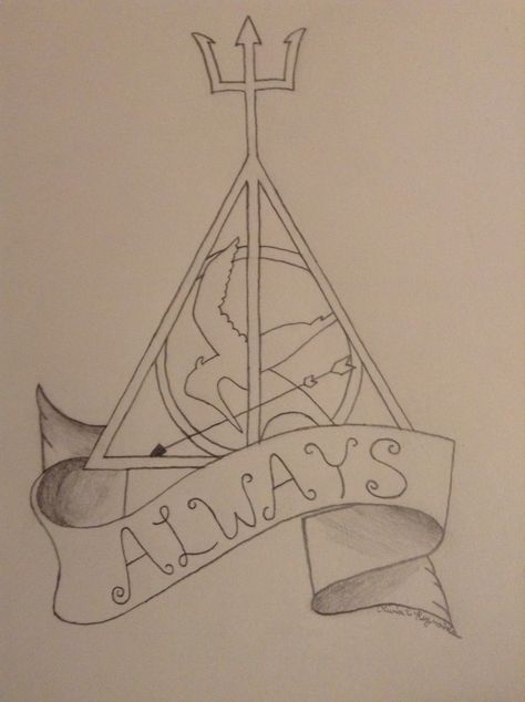 Percy Jackson, The Hunger Games, Harry Potter I drew                                                                                                                                                     More Percy Jackson Harry Potter, Tattoo Harry Potter, Harry Potter Symbols, Fandoms Unite, Harry Potter Anime, Fandom Crossover, The Fault In Our Stars, The Hunger Games, Percabeth