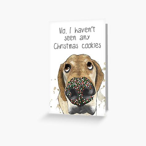 Homemade Watercolors, Dog Christmas Card, Dog Greeting Cards, Christmas Card Art, Watercolor Christmas Cards, Paper Animals, Funny Christmas Cards, Dog Cards, Watercolor Dog