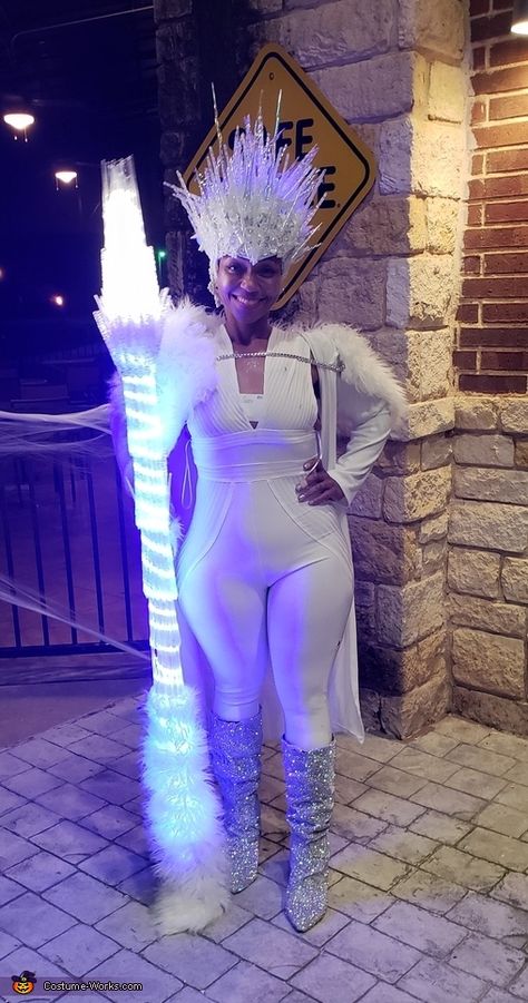 Ice Queen Costume Ice Goddess Costume, Glacier Costume, Snow Storm Costume, Winter Queen Costume, Ice Queen Costume Halloween, Snowflake Costume For Women, Ice Dress Snow Queen, Ice Queen Costume Diy, Ice Fairy Costume