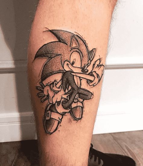 Sonic The Hedgehog Tattoo Ideas, Sonic Tattoo Design, Sonic Tattoo Ideas, Shadow The Hedgehog Tattoo, Sonic The Hedgehog Tattoo, Video Game Tattoo Ideas, Game Tattoo Ideas, Sonic Tattoo, Ice Cream Tattoo