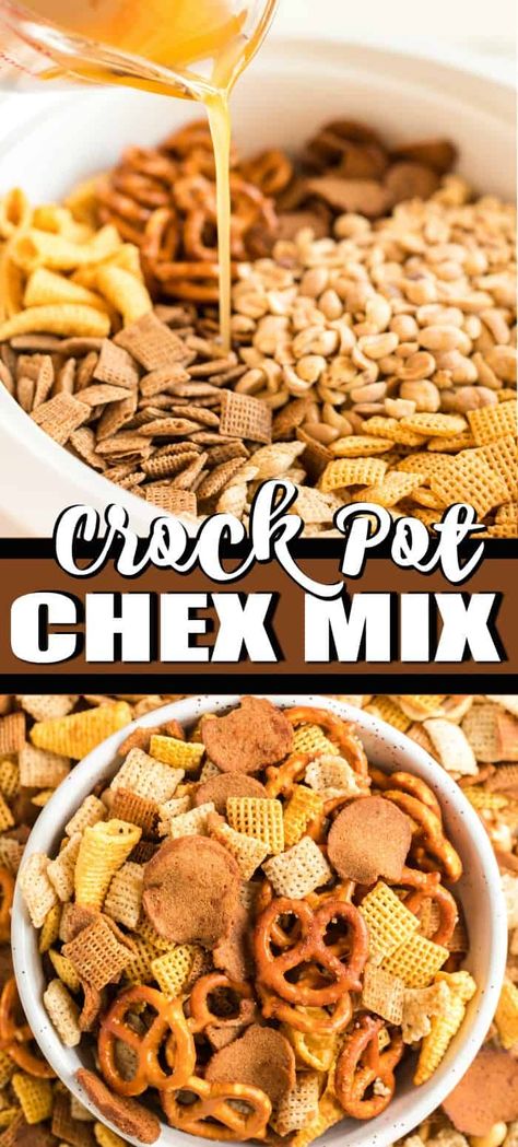 Chex Mix Recipes Crock Pot, Chex Mix Crock Pot, Ranch Chex Mix, Chex Party Mix, Crockpot Appetizers, Bowl Party Food, Chex Mix Recipes, Snack Mix Recipes, Superbowl Party Food