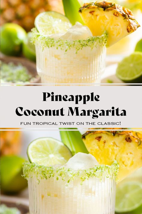 Creamy Margarita Recipe, Coconut Cream Cocktail, Drinks With Coconut Cream, Summer Margarita Recipes, Pineapple Coconut Mojito, Coconut Lime Margarita, Fruity Margarita Recipe, Pineapple Coconut Margarita, Summer Beach Drinks