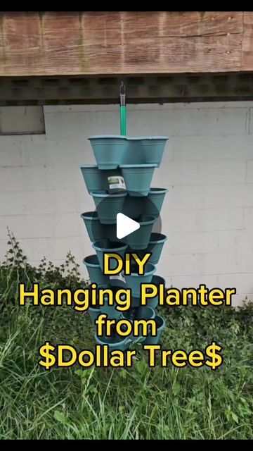 Dollar Tree Yard Decor, Diy Dollar Tree Garden Ideas, Diy Dollar Tree Plant Stand, Dollar Tree Planters Diy, Diy Plant Stand Indoor Dollar Tree, Dollar Tree Stackable Planters Ideas, Dollar Tree Planters Ideas, Strawberry Garden Ideas, Dollar Tree Garden Ideas