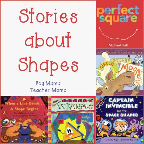 Stories about Shapes   Looking for some good books about shapes? Well, look no further. Here are my faves! The Greedy Triangle by Marilyn Burns Triangle is bored with being a triangle so he vi... Preschool Story Books, Story Books With Activities, Books About Shapes, Books With Activities, The Greedy Triangle, Marilyn Burns, Kindergarten Geometry, Math Shapes, Books And Activities