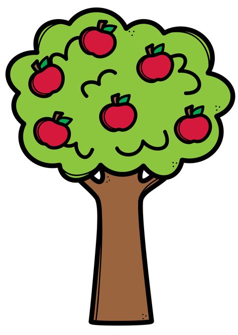 Apple Clipart Cute, Apple Tree Bulletin Board, Apple Tree Clipart, Tree Cartoon Images, Toddler Activities Daycare, Apple Clipart, Sun Crafts, Clip Art Freebies, Education Clipart