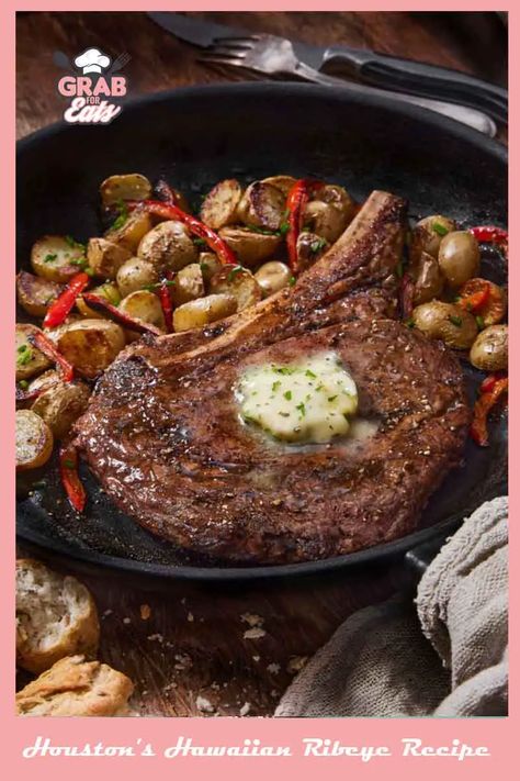 Houston’s Hawaiian Ribeye Recipe Hawaiian Ribeye, Ribeye Recipe, Texas Food, Quick Weeknight Dinners, Fusion Food, Most Popular Recipes, Indulgent Desserts, Weeknight Dinners, Steak Recipes