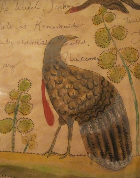 Wonderful Turkey Primitive Turkey, Fraktur Art, Notforgotten Farm, Turkey Painting, Ken Scott, Primitive Painting, American Frontier, Bird Quilt, Hooked Rug