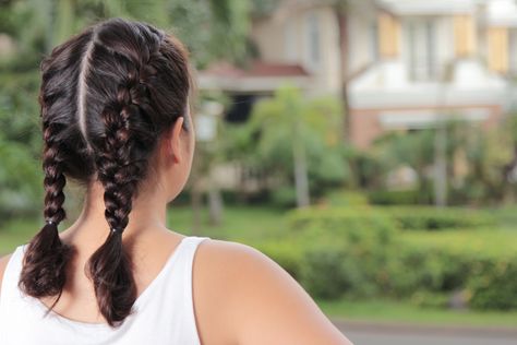 How to Make Two French Braids By Yourself | LEAFtv Half Braided Hairstyles, French Braid Pigtails, French Braid Styles, Two French Braids, Braids Pictures, Dance Hair, Willow Park, French Braids, French Braid Hairstyles