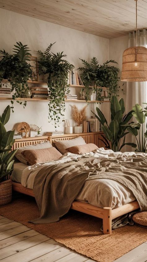 Bedroom Ideas Cabin Style, Boho One Bedroom Apartment, Bedroom Boho Decor Ideas, Soft Bohemian Bedroom, Simple Boho Bedroom Small Spaces, Boho Apartment Aesthetic Bedroom, Aesthetic Bohemian Bedroom, Cabin Boho Bedroom, Minimalistic Bohemian Bedroom